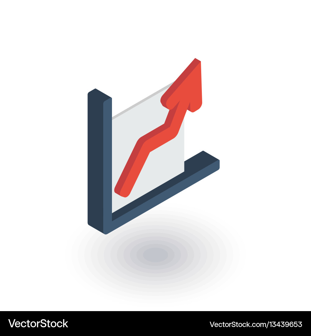 Market Growth Chart Isometric Icon vector image