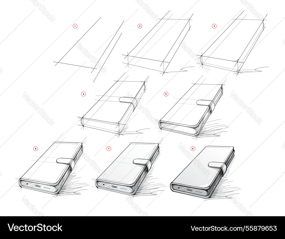 Pencil drawing lessons page shows how to learn Pencil drawing lessons page shows how to learn vector image