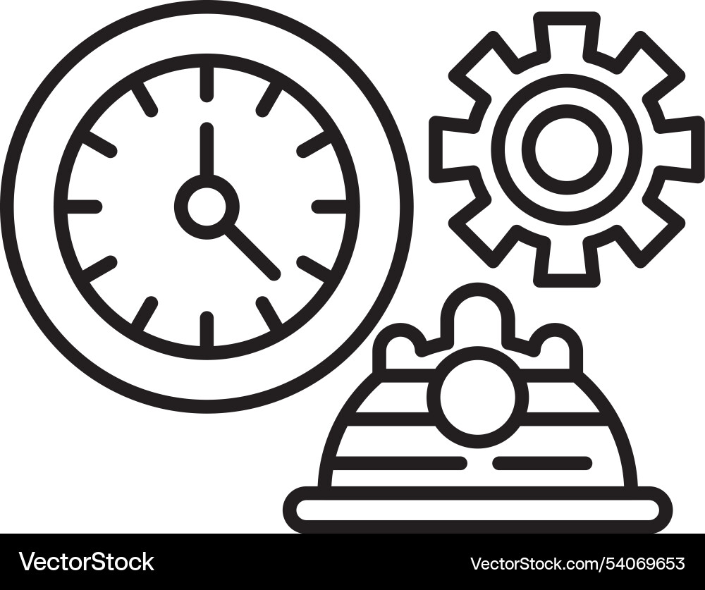 Working hours line icon design Vector Image