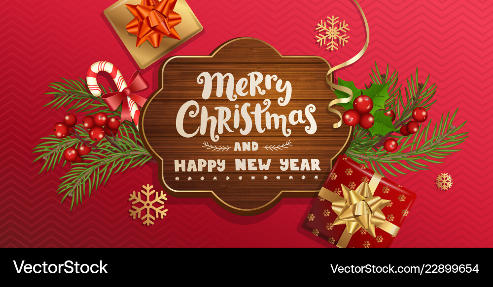 Merry christmas and new year wishing banner Merry christmas and new year wishing banner vector image