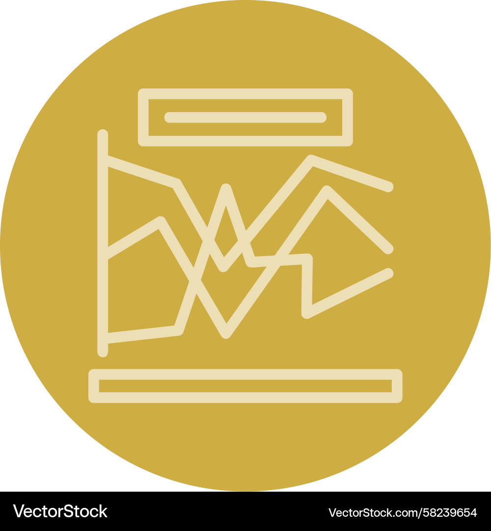 Multi-Color Line Chart Icon Vector Image
