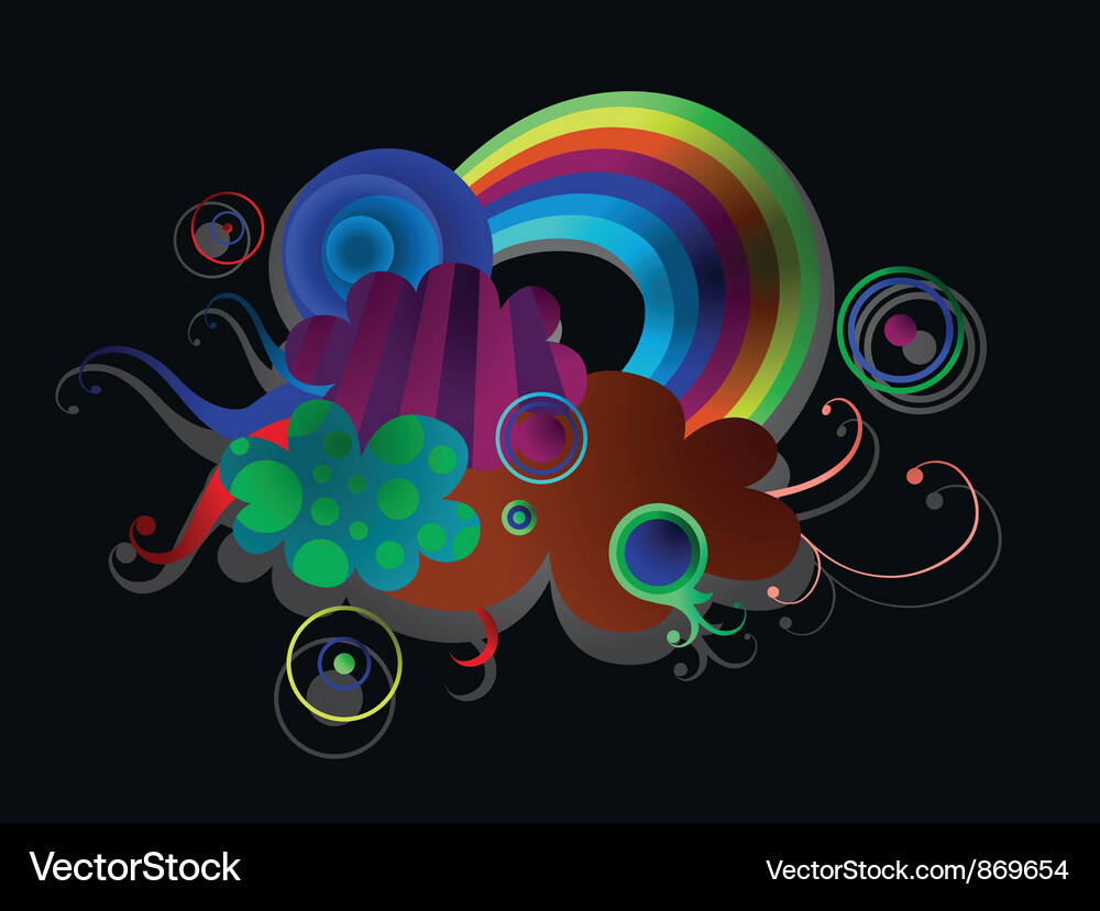 Popart background with rainbow Vector Image