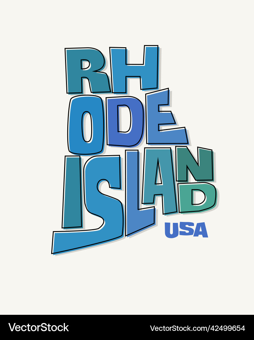 Rhode island distorted into state map shape Rhode island distorted into state map shape vector image