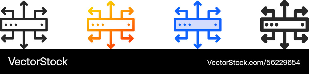 Server iconthin linear gradient blue stroke Server iconthin linear gradient blue stroke vector image