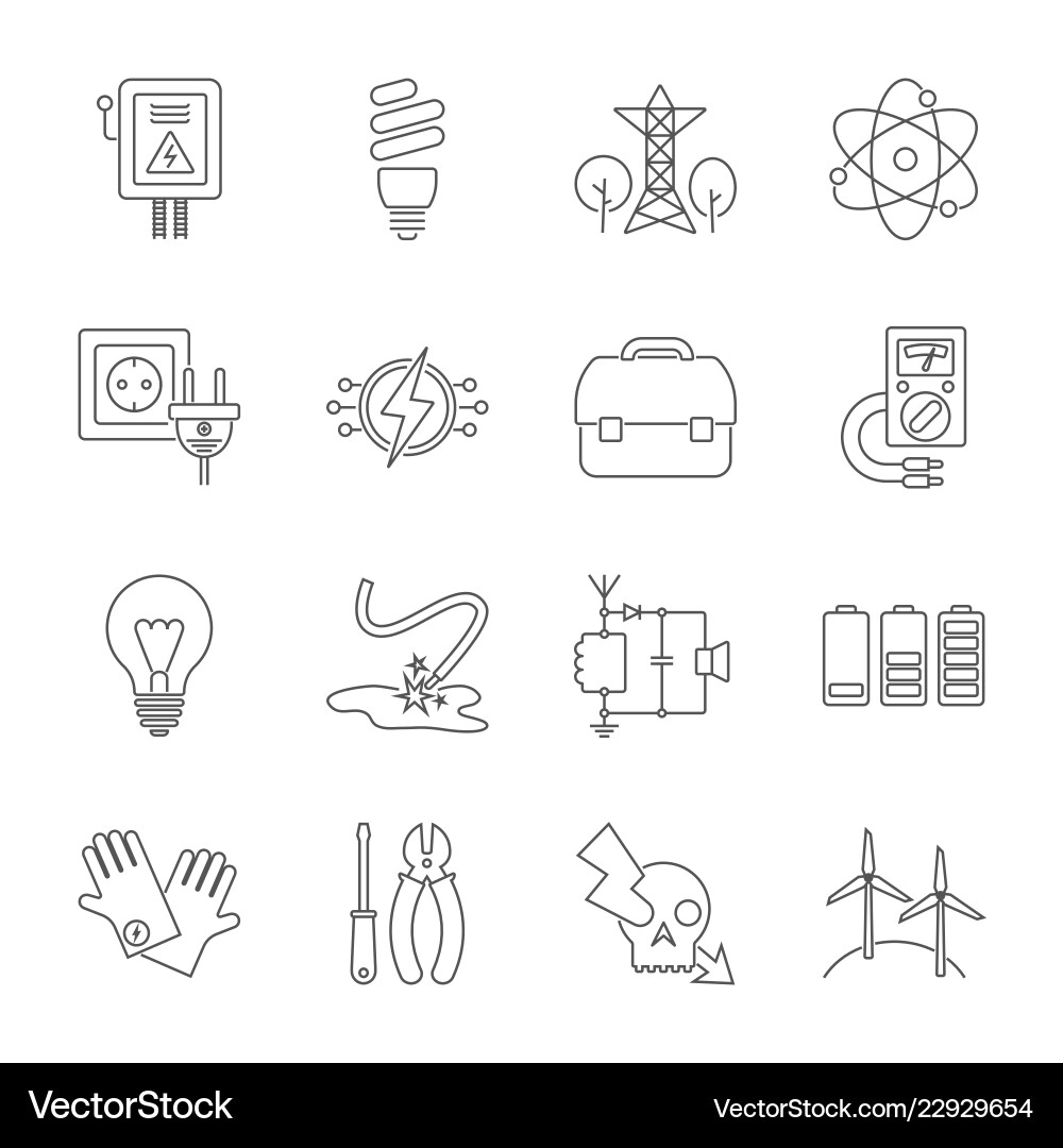 Set von Energie-Icons im modernen Dünnlinienstil Set von Energie-Icons im modernen Dünnlinienstil vektorbild