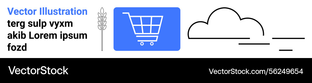 Shopping cart icon with abstract elements Vector Image