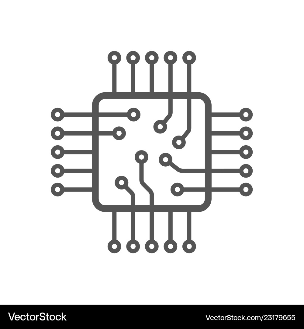 Microchip Processor Icon vector image
