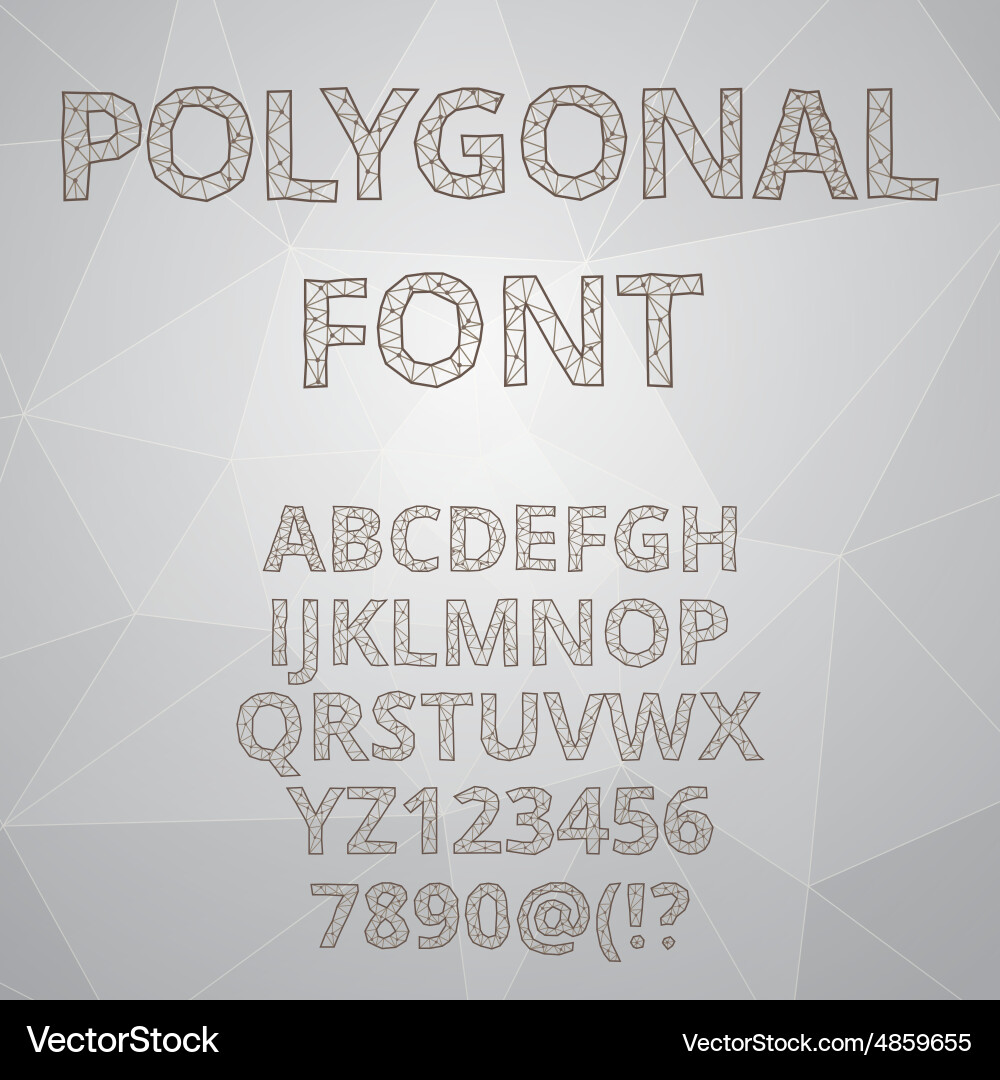 Polygon alphabet font style vector image