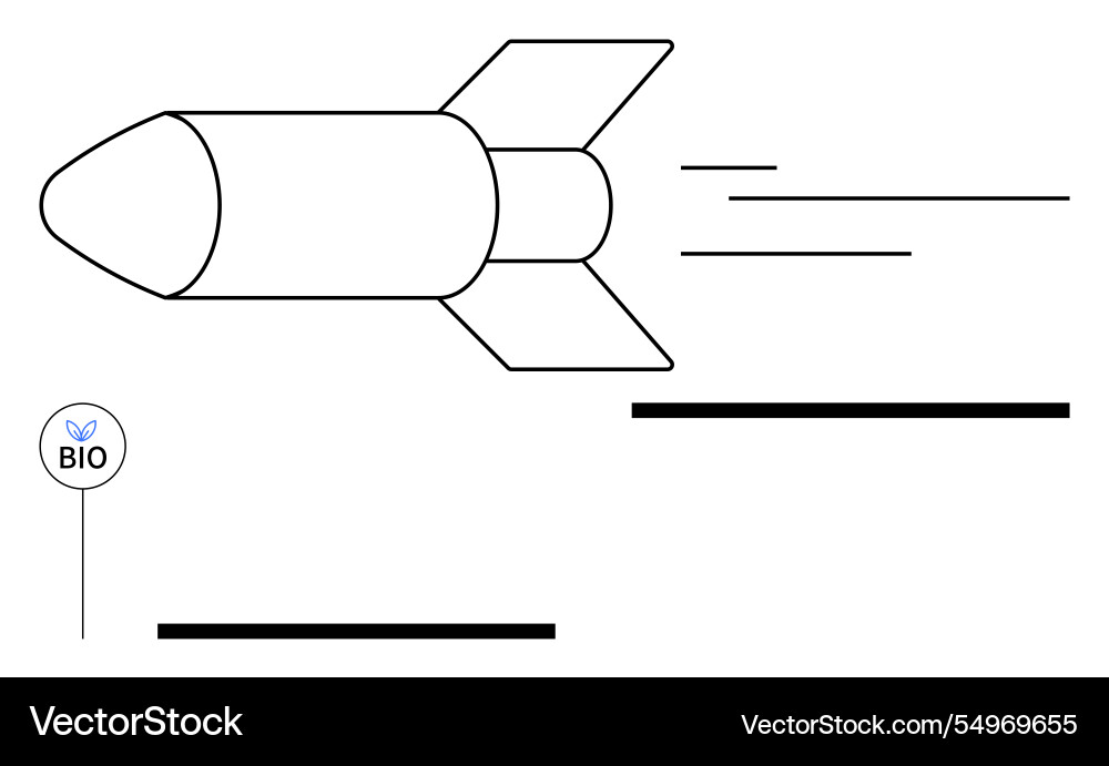 Rocket launch concept with speed lines and bio Rocket launch concept with speed lines and bio vector image