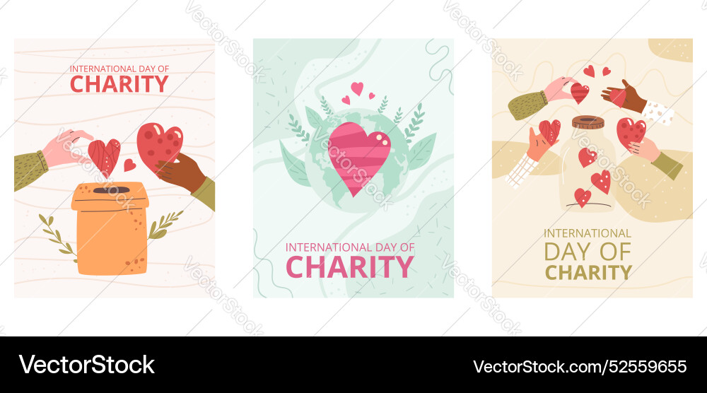 Set of international day charity templates Set of international day charity templates vector image