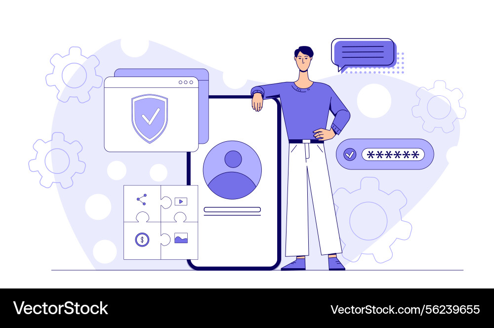 User privacy and data security concept User privacy and data security concept vector image