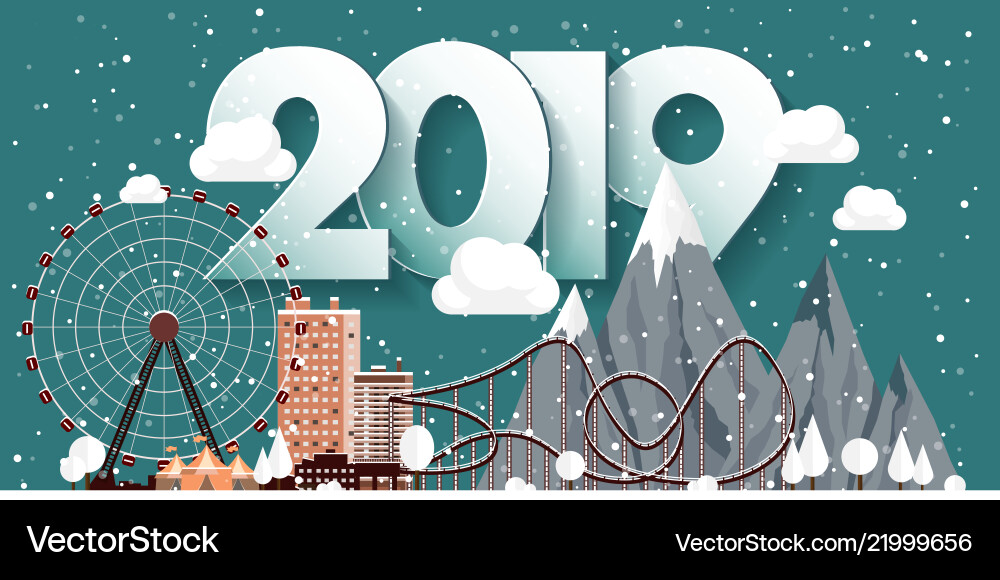 2019 Winterstadtlandschaft 2019 Winterstadtlandschaft vektorbild