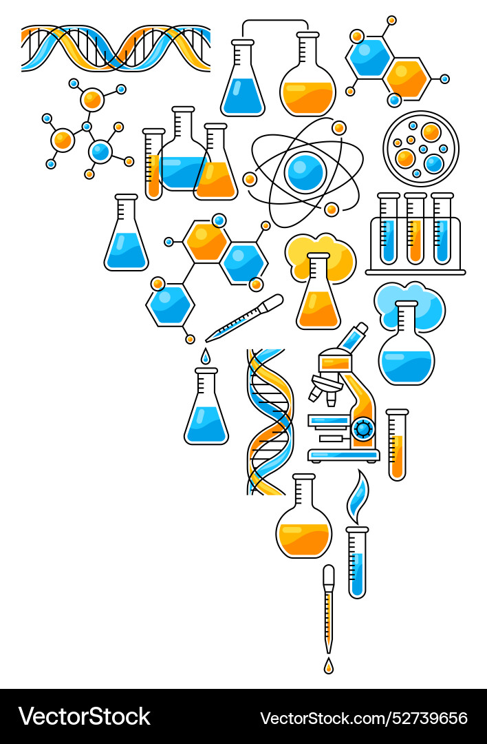 Background with science items medical concept Vector Image