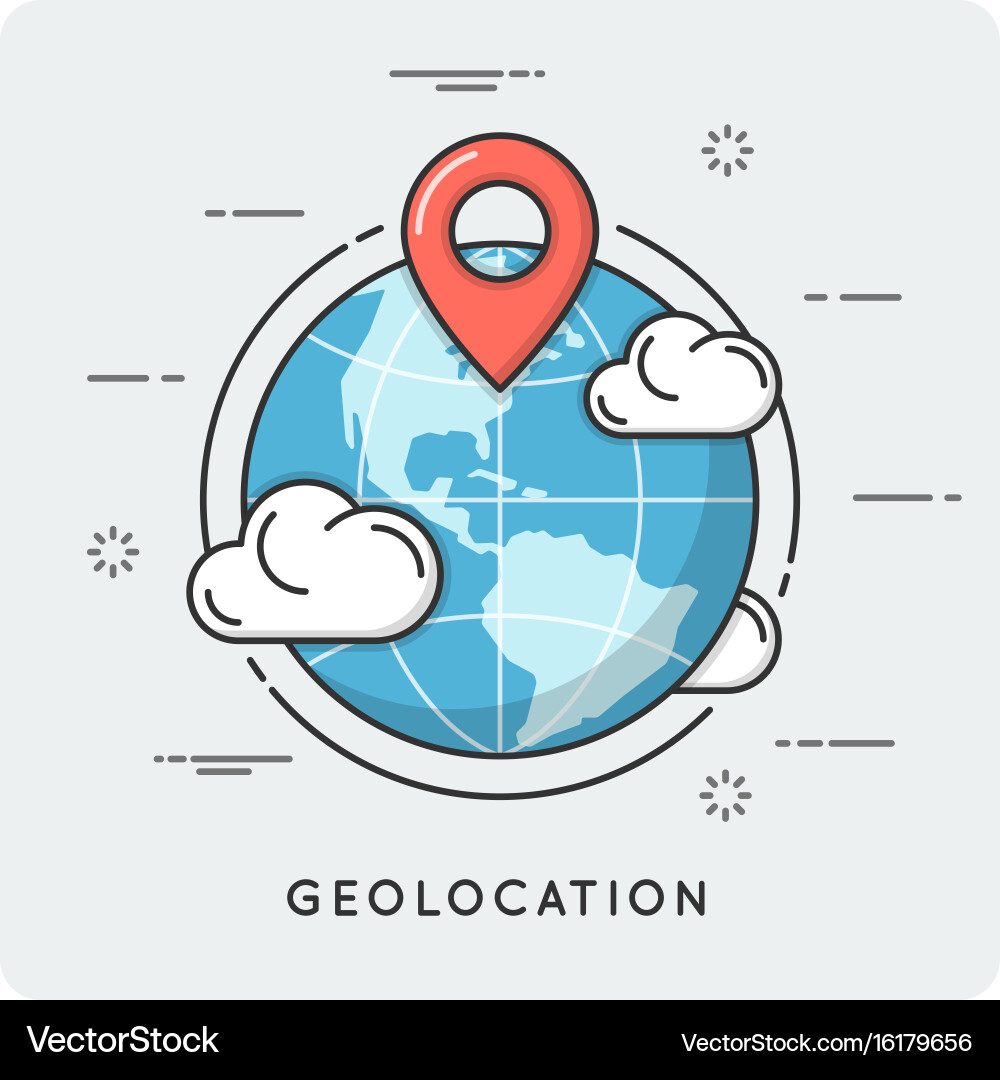Geolocation and Navigation Icons vector image