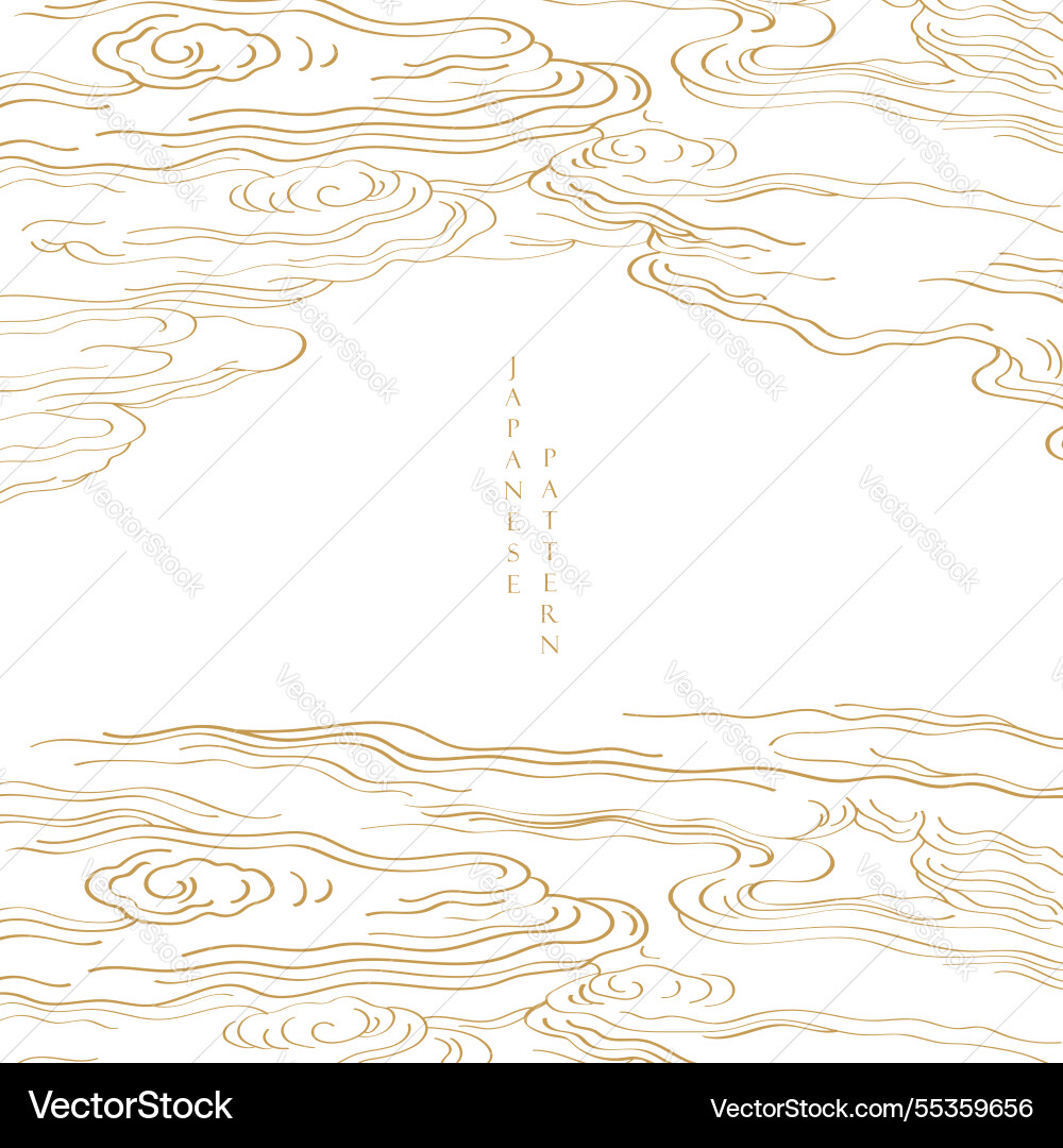 Japanese background with hand drawn chinese cloud Vector Image