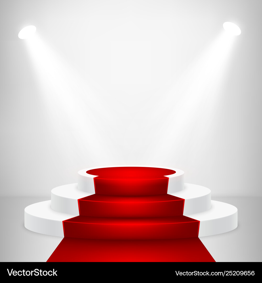 Round stage podium with light backdrop vector image