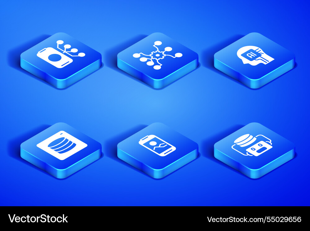 Set artificial intelligence robot neural network Set artificial intelligence robot neural network Vector Image