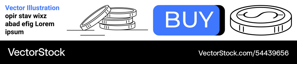 Stack of coins with buy button and sample text Stack of coins with buy button and sample text vector image