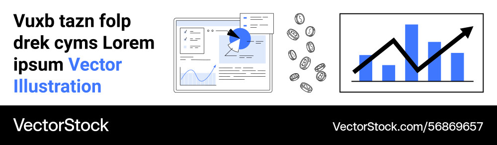 Data visualization with charts coins Vector Image