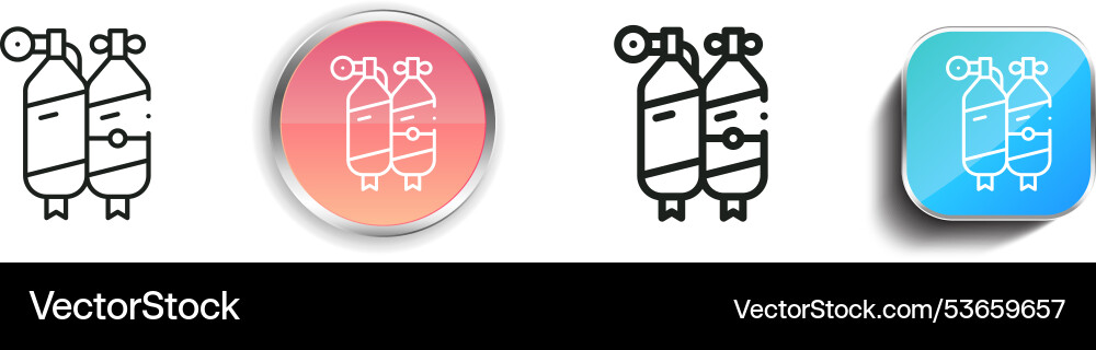 Diving icon thin linear regular and button style Diving icon thin linear regular and button style vector image