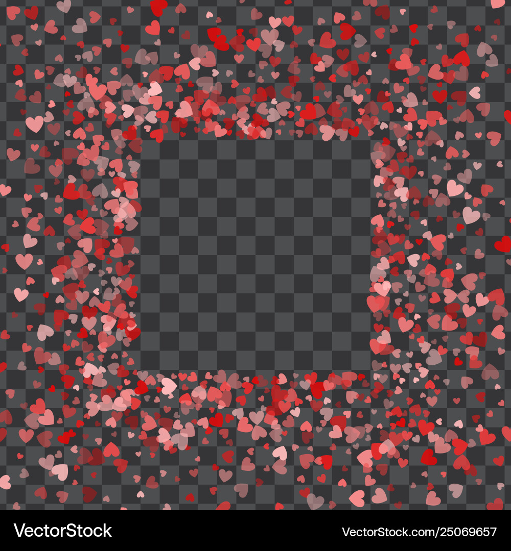 Frame or border random scatter hearts Frame or border random scatter hearts vector image