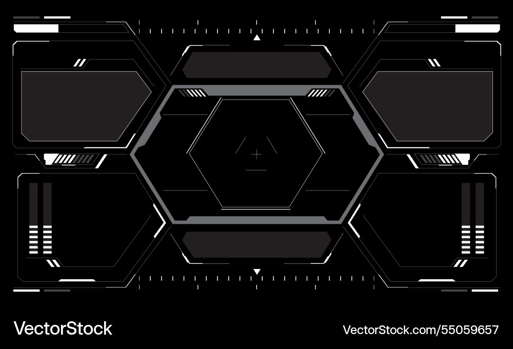 Hud sci-fi interface screen view white circular Hud sci-fi interface screen view white circular vector image