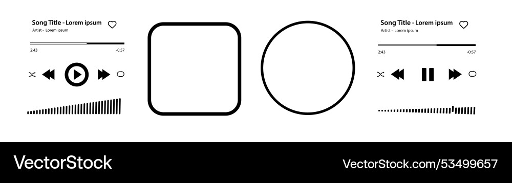 Music player song plaque with buttons loading bar Vector Image
