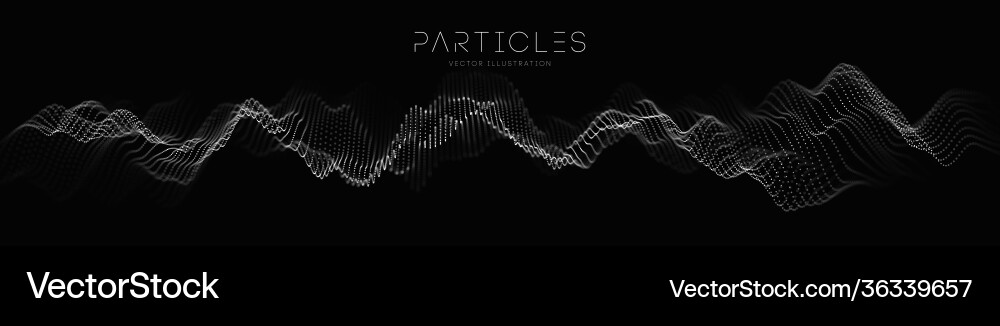 Particle wave music abstract tech background Particle wave music abstract tech background vector image
