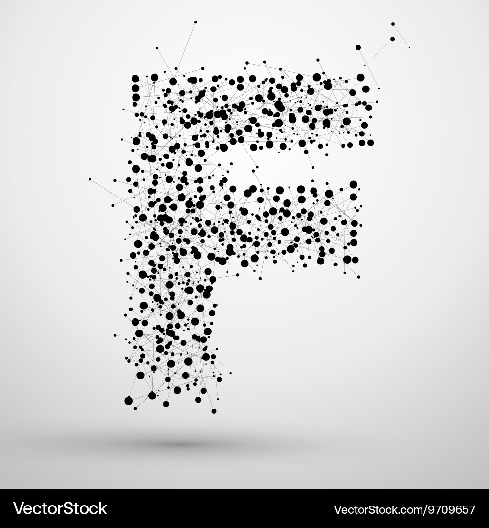 Point line consisting of letters font design Vector Image