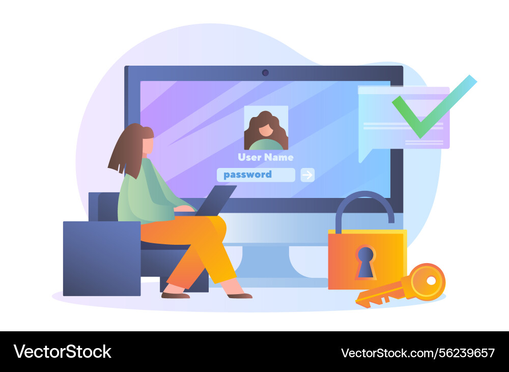 Secure login with password concept Secure login with password concept vector image
