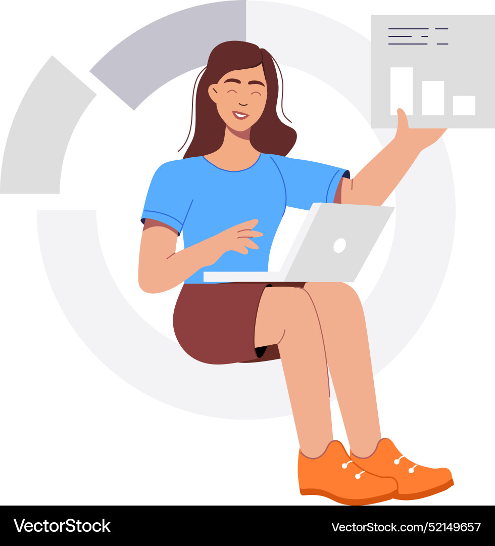 Weba flat of data statistician vector image