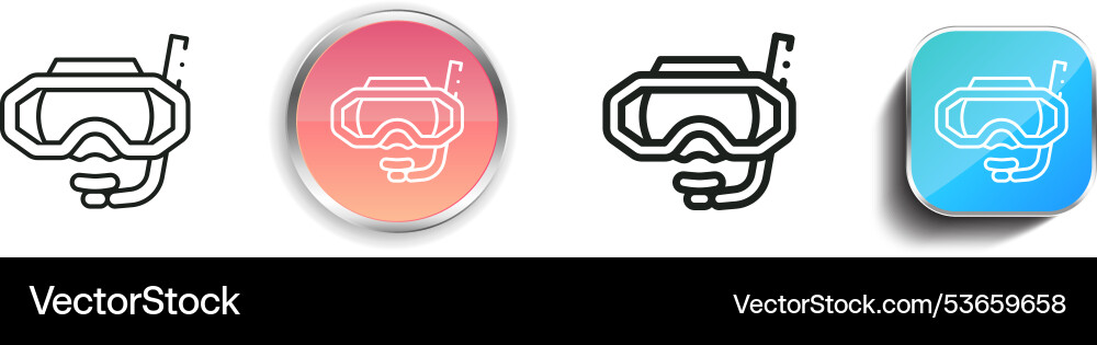 Diving icon thin linear regular and button style Diving icon thin linear regular and button style vector image
