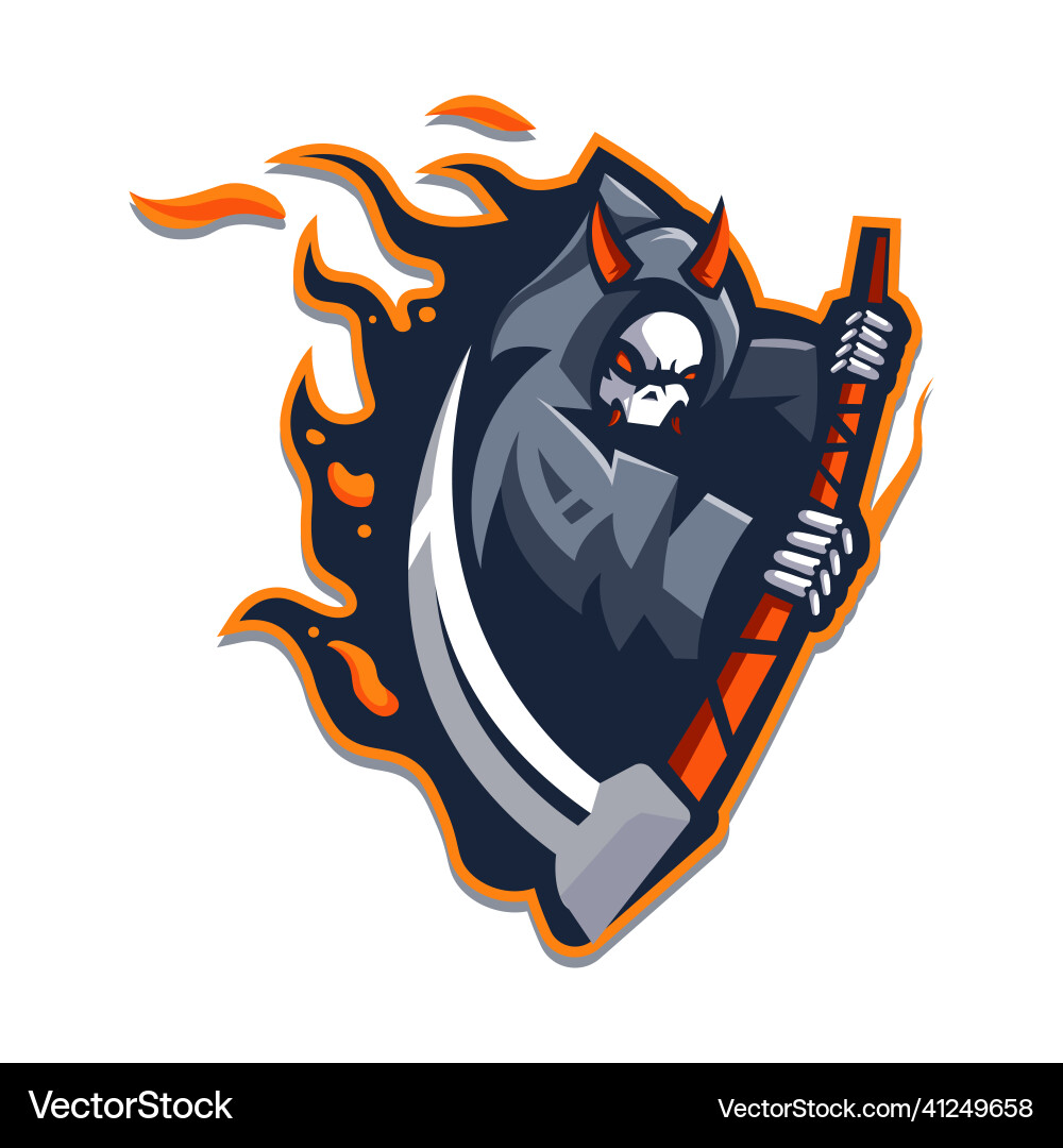 Grim reaper carries a sickle vector image