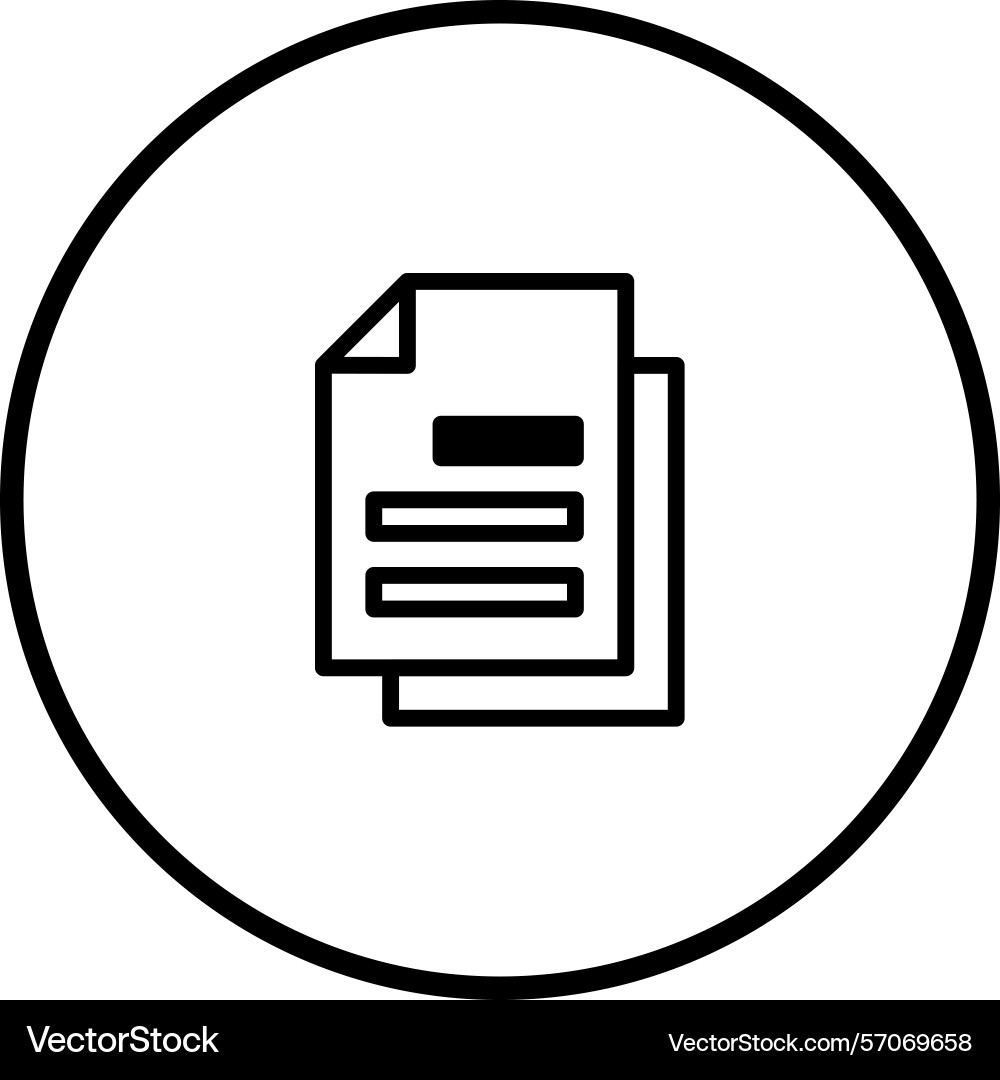 Minimalist document icon in circle frame for web Minimalist document icon in circle frame for web vector image