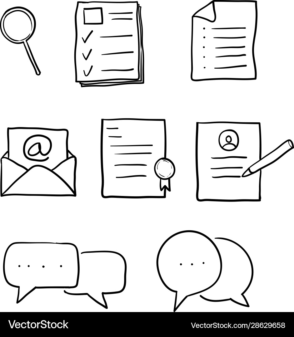 Simple set interview related line icons Simple set interview related line icons vector image