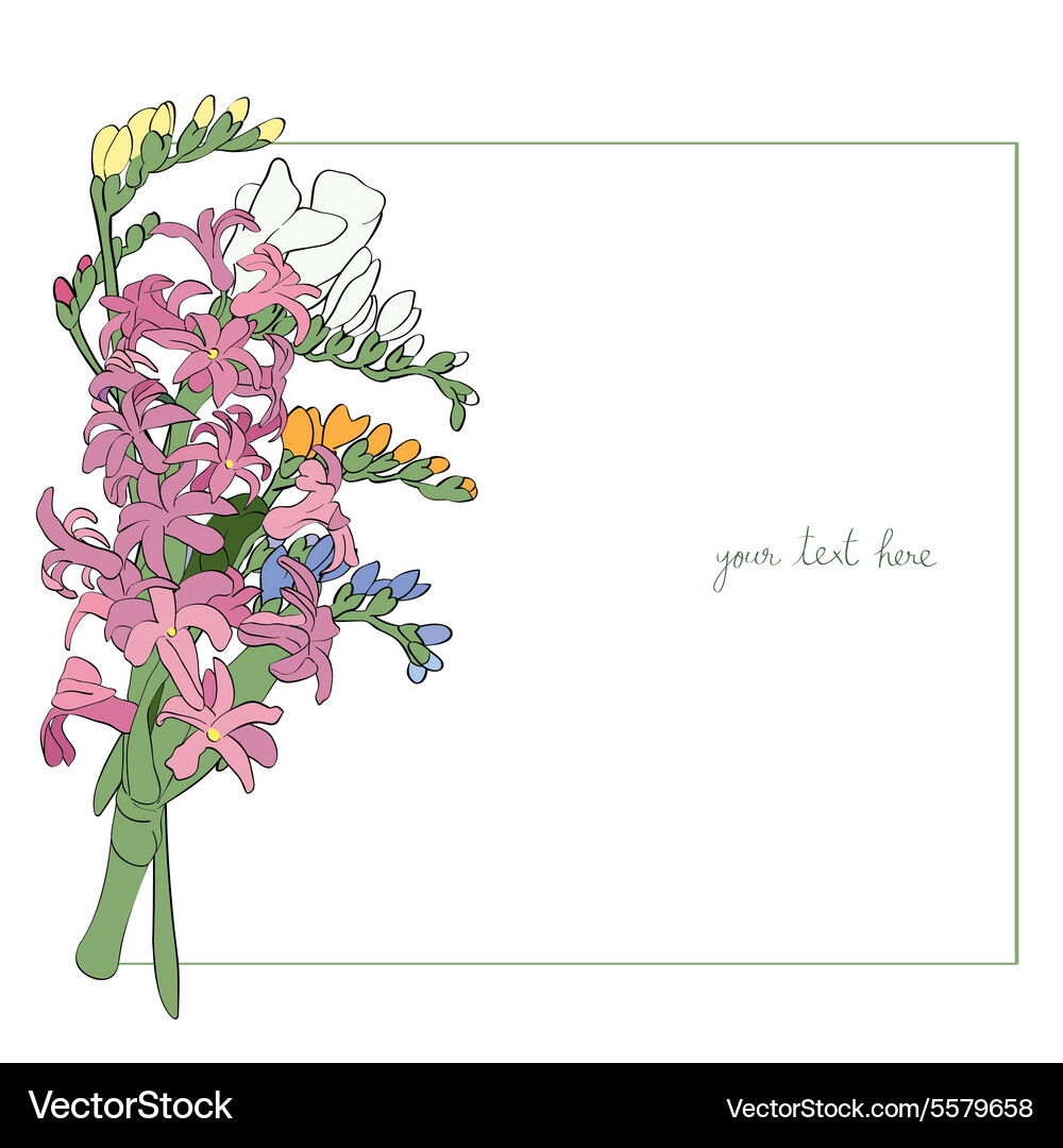 Spring bouquet sparse card Vector Image