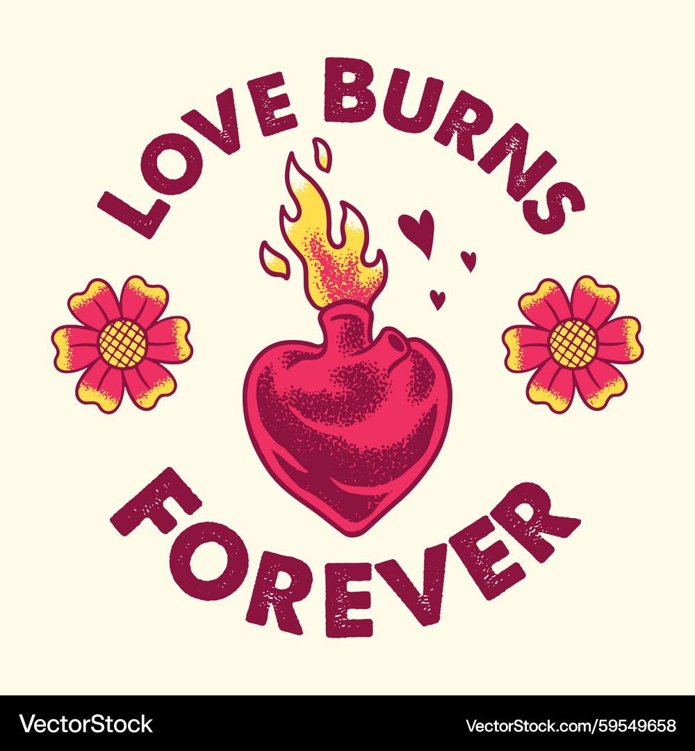 Vintage Heart Flame (59549658) – Royalty-Free Vector | VectorStock