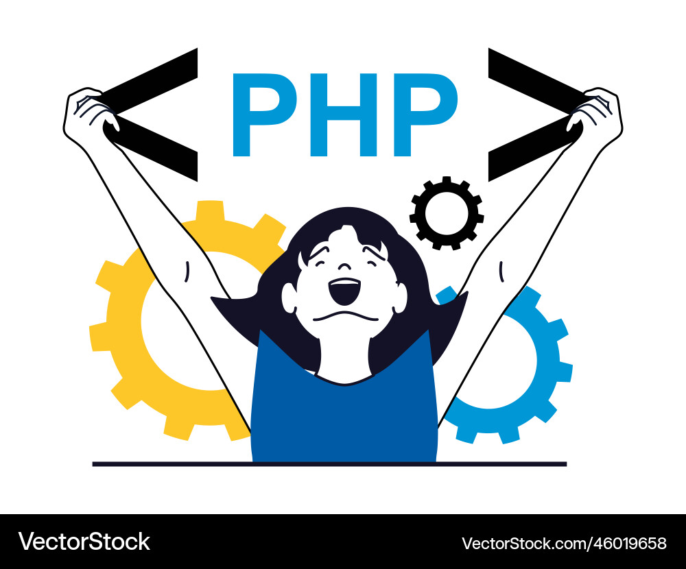 Web development concept with character situation Web development concept with character situation vector image