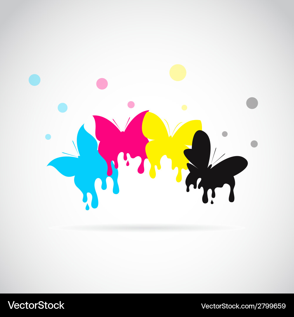 Butterfly cmyk Royalty Free Vector Image - VectorStock