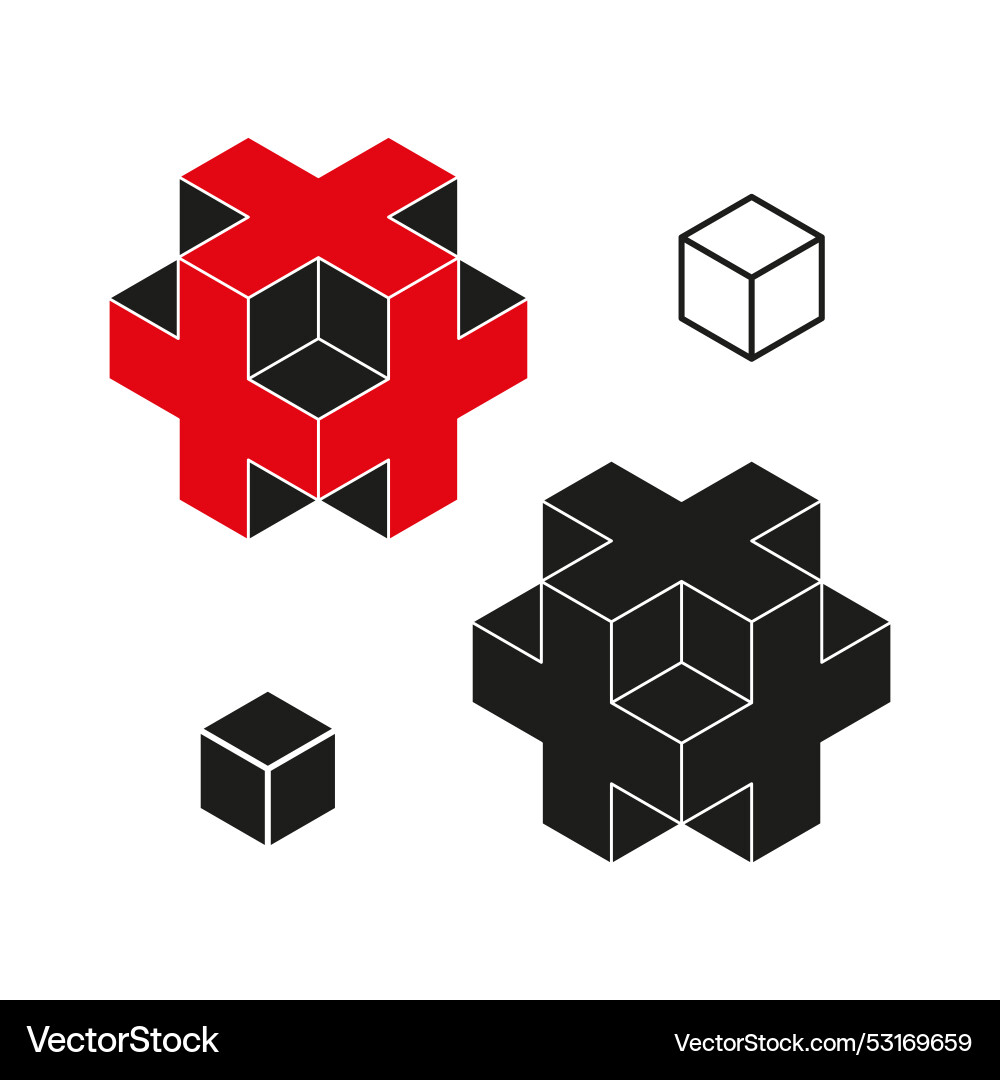 Geometric cube pattern isometric shapes abstract Geometric cube pattern isometric shapes abstract vector image