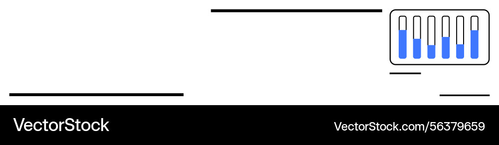 Horizontal bar design with volume control panel Horizontal bar design with volume control panel vector image