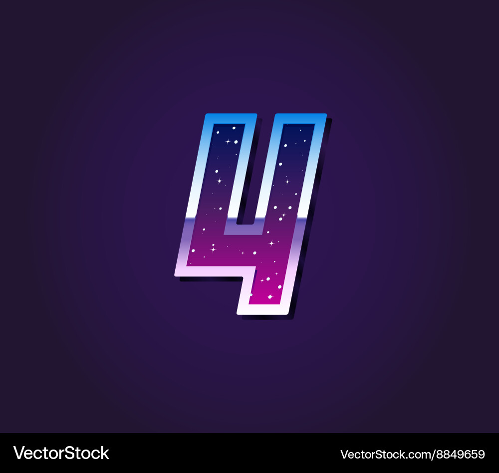 Retro Sci-Fi Number Digit Font vector image