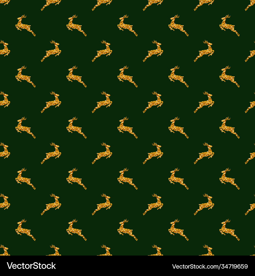 Seamless pattern with glittering deers Seamless pattern with glittering deers vector image