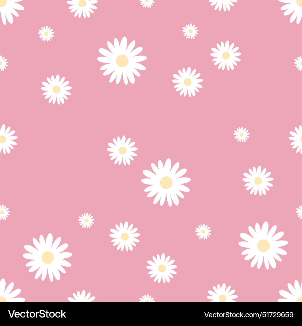 Seamless pattern with white daisies Royalty Free Vector