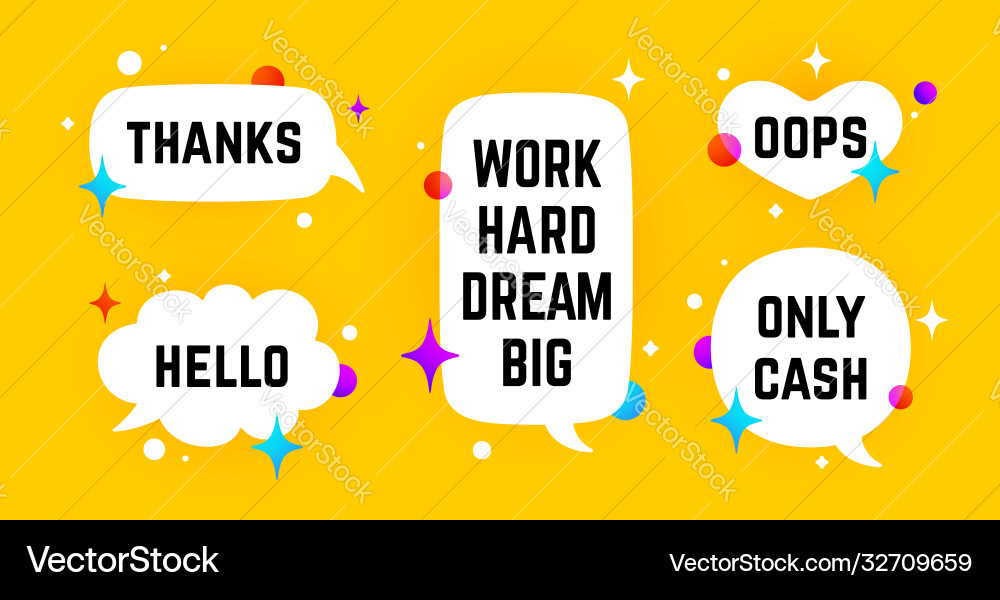 Speech bubble set chat message Speech bubble set chat message vector image
