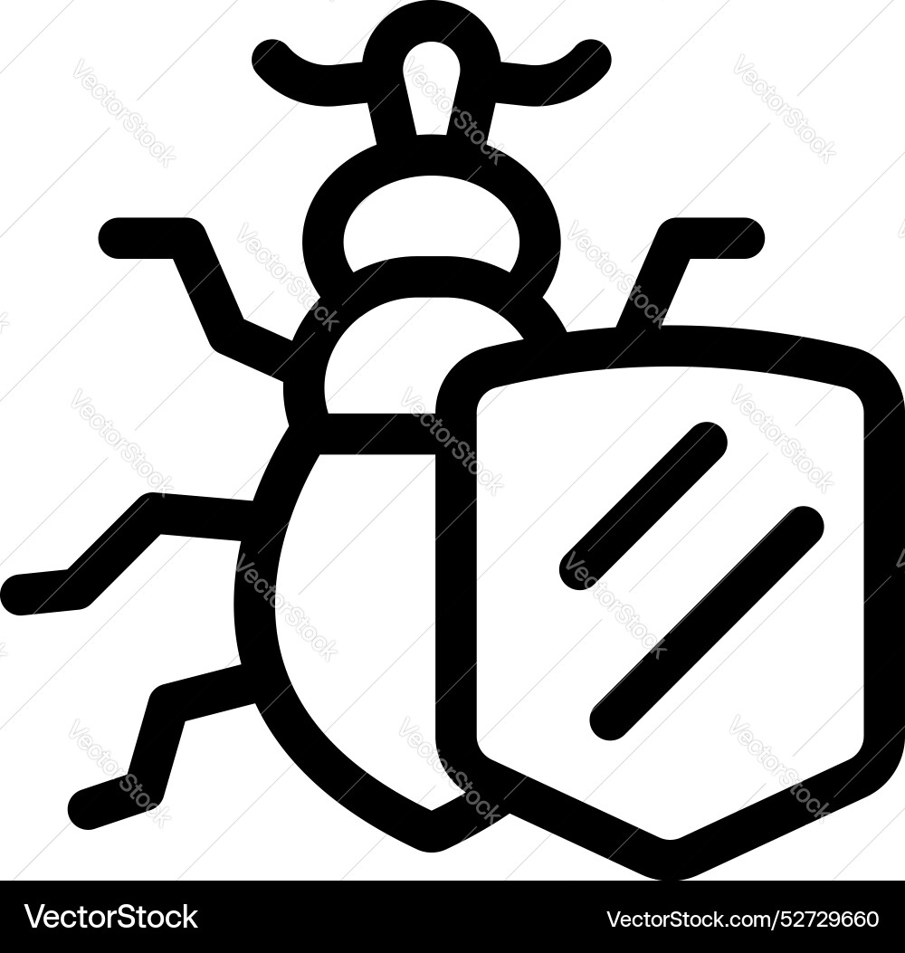 Antivirus software protecting computer from bug Antivirus software protecting computer from bug vector image