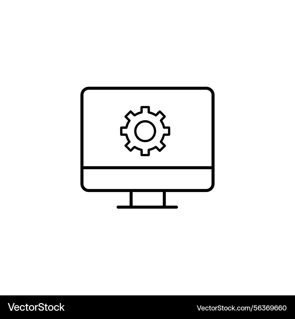 Computer monitor with setting icon Vector Image