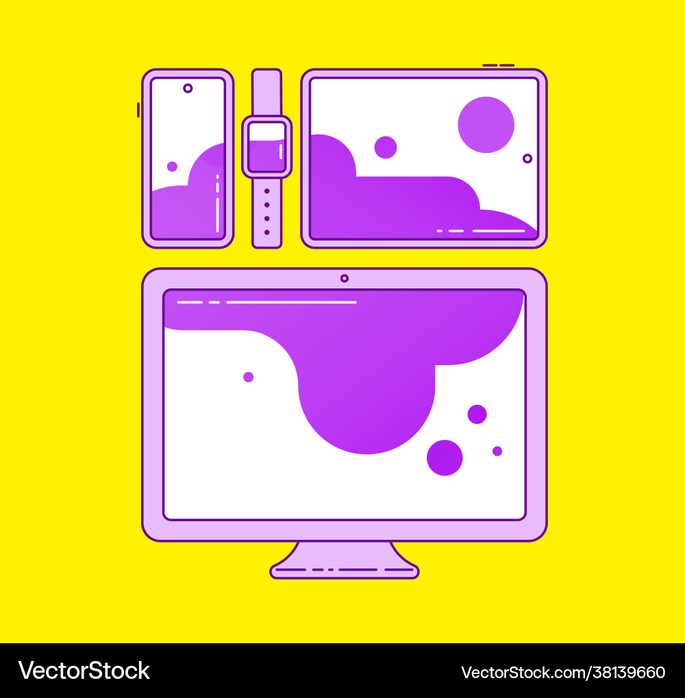 Cross-platform app cross platforming devices Cross-platform app cross platforming devices vector image