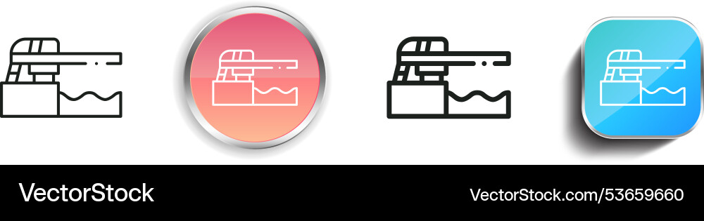 Diving board icon thin linear regular and button Vector Image