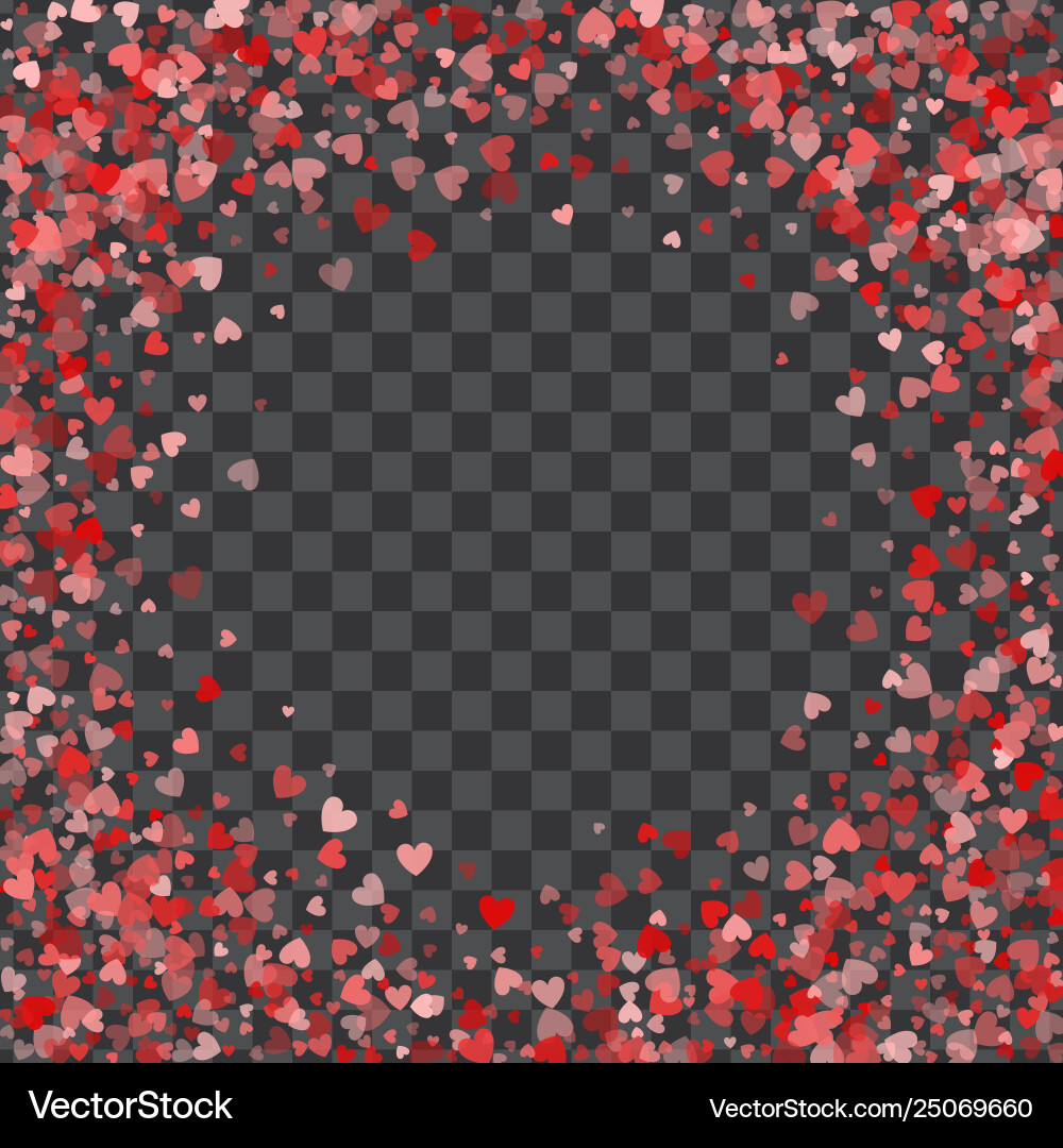Frame or border random scatter hearts Frame or border random scatter hearts vector image